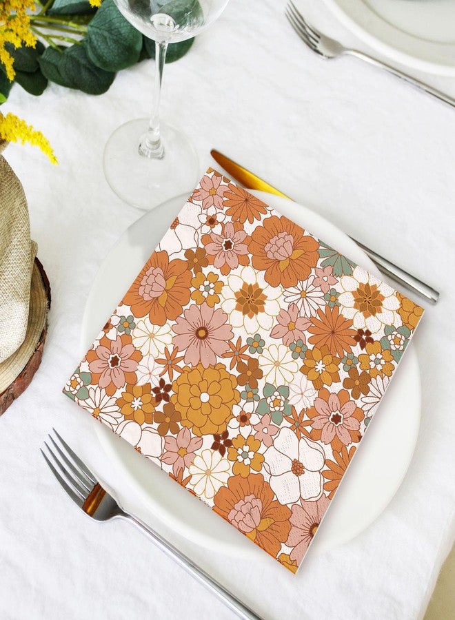 وولاين مجموعة مناديل ورقية من والين، 80 منديل، بنمط زهور بوهيمي، مقاس 6.5 × 6.5 بوصة، بتصميم زهور ربيعية كلاسيكية، مناسبة للغداء والعشاء، مزينة بزهرة الفاوانيا والأقحوان، مثالية لفصلي الربيع والصيف، وأعياد الميلاد، وحفلات الزفاف، وحفلات توديع العزوبية. - Image 5